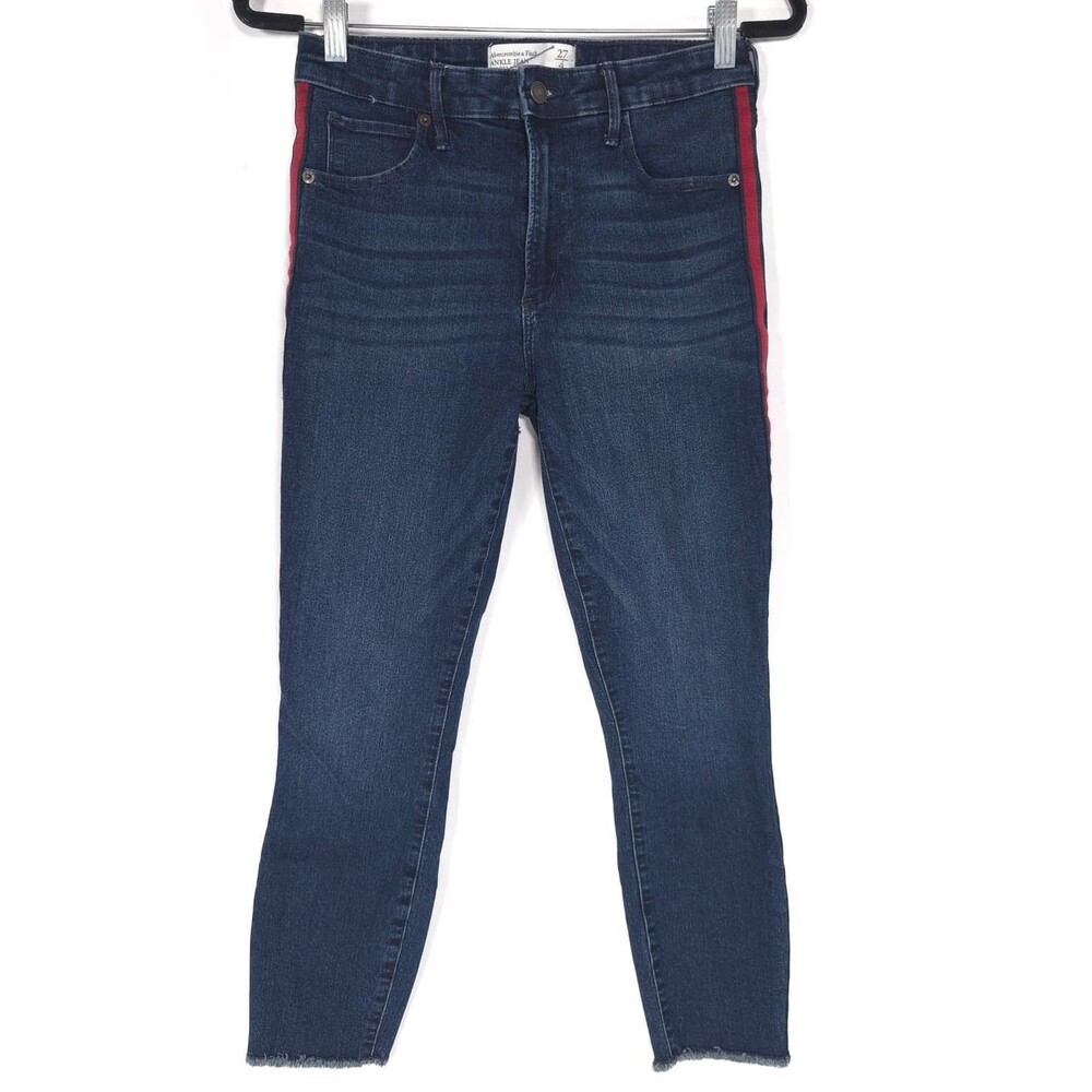 ABERCROMBIE & FITCH‎ Women’s Jeans 27/4 Ankle High Rise Side Stripe